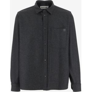 Darkpark, Heren, Overhemden, Grijs, Maat: S Wol,