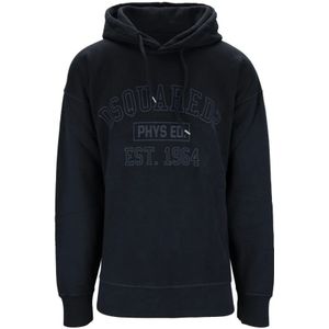 Dsquared2, Heren, Sweatshirts & Hoodies, Zwart, Maat: L Katoen,