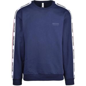 Moschino, Heren, Sweatshirts & Hoodies, Blauw, Maat: XL Katoen,