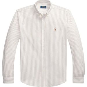 Herringbone Knit Oxford Shirt - Beige/Khaki - 100% Katoen