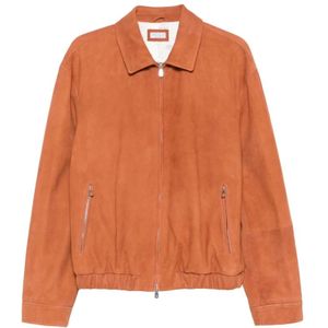Brunello Cucinelli, Heren, Jassen, Oranje, Maat: XL Leer,