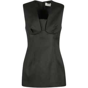 Sportmax, Dames, Tops, Zwart, Maat: 2XS Poliester,