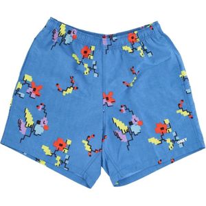 Obey, Heren, Korte broeken, Blauw, Maat: S Leer,