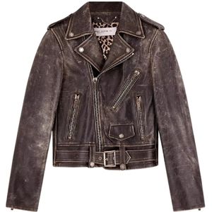 Golden Goose, Dames, Jassen, Zwart, Maat: 3XS Leer,