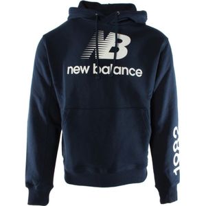 New Balance, Heren, Sweatshirts & Hoodies, Blauw, Maat: S Katoen,