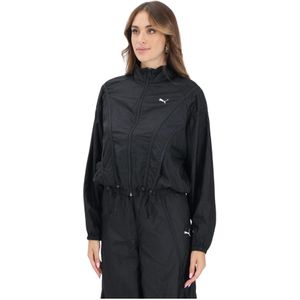 PUMA DARE TO oversized geweven jack voor Dames, Zwart, Maat XXS