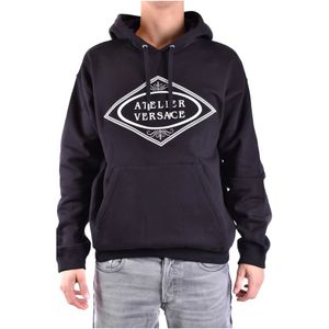 Versace, Heren, Sweatshirts & Hoodies, Zwart, Maat: L