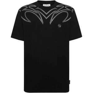 Philipp Plein, Heren, Tops, Zwart, Maat: XL Katoen,