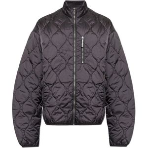 Palm Angels, Heren, Jassen, Zwart, Maat: XS Satijn,