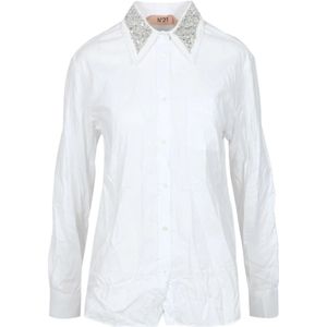 N21, Dames, Blouses & Shirts, Wit, Maat: XL Katoen,