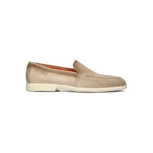 Santoni Beige Suède Instappers Malibu Stijl , Beige , Heren , Maat: 42 EU