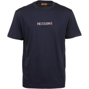 Missoni, Heren, Tops, Blauw, Maat: S Katoen,
