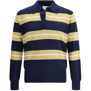 Ami Paris - Raye - Poloshirt - Veelkleurig - Wol - Gestreept Merinowol