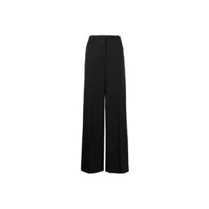 Versace Zwarte broek met hoge taille en wijde pijpen , Black , Dames , Maat: XS