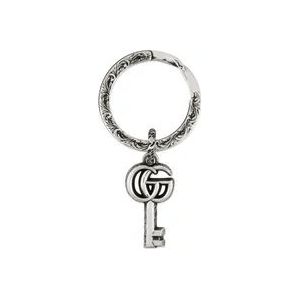 Gucci Sleutelhanger met sleutel en dubbele G-details , Gray , Dames , Maat: ONE Size