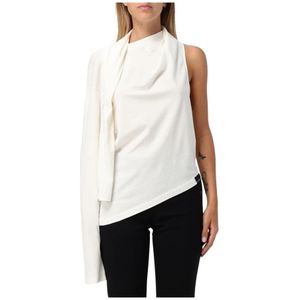 Courrèges, Dames, Tops, Wit, Maat: M Katoen,