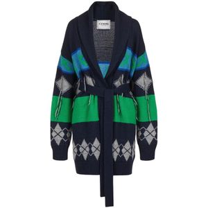 Iceberg - Gebreid Vest - Veelkleurig - Ruitinleg - Dames