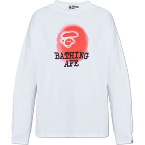 A Bathing Ape, Heren, Tops, Wit, Maat: M Katoen,