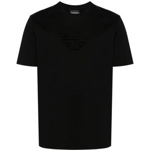 Emporio Armani, Heren, Tops, Zwart, Maat: S Katoen,