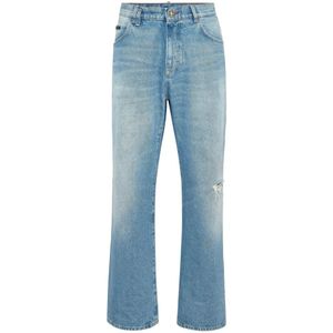 Philipp Plein, Heren, Jeans, Blauw, Maat: W30 Denim,