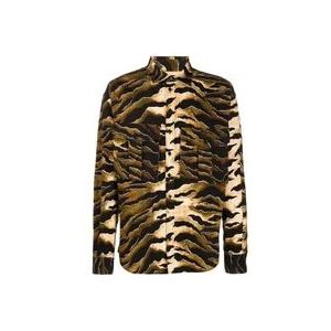 Dsquared2 Bruine Tiger Denim Overhemd , Brown , Heren , Maat: M