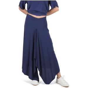 Alessia Santi, Dames, Broeken, Blauw, Maat: XL Viscose,