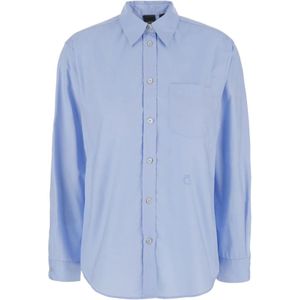 Pinko, Dames, Blouses & Shirts, Blauw, Maat: M Katoen,