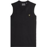 Lyle & Scott - Merino Blend Gebreide V-hals Vest - Zwart - Heren