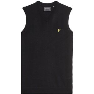 Lyle & Scott - Merino Blend Gebreide V-hals Vest - Zwart - Heren