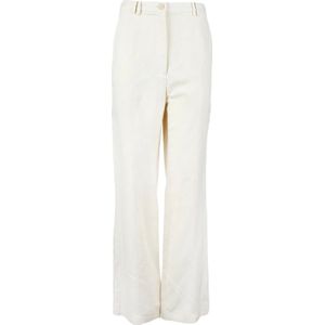 Patrizia Pepe, Dames, Broeken, Wit, Maat: S Linnen,
