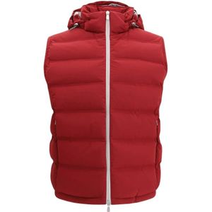 Brunello Cucinelli, Heren, Jassen, Rood, Maat: M Poliester,