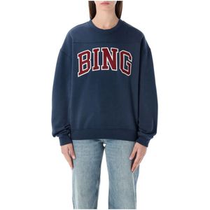 Anine Bing, Dames, Sweatshirts & Hoodies, Blauw, Maat: M Fleece,