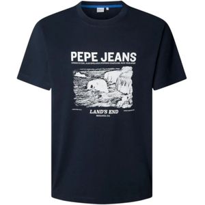 Pepe Jeans - PM5010087 Thomas - T-shirt - Marineblauw - Katoen - Korte Mouwen