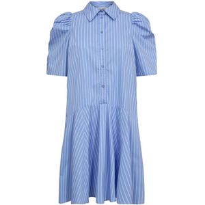 Blousejurk - Gestreept - Gevoerd - Knoopsluiting - Knielengte