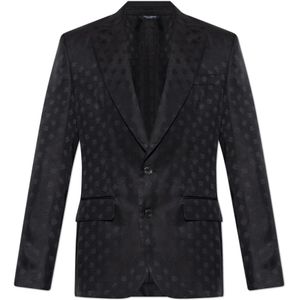 Dolce & Gabbana, Heren, Jassen, Zwart, Maat: M Zijde,