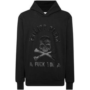 Philipp Plein, Heren, Sweatshirts & Hoodies, Zwart, Maat: 2XL Katoen,