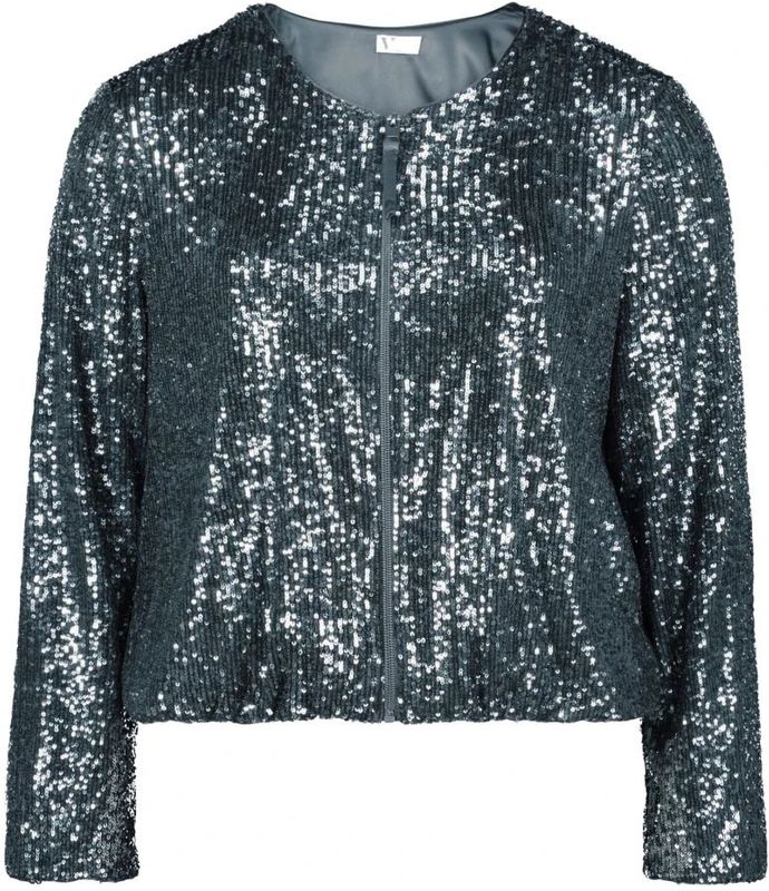 Vera Mont - Pailletten Blouson Jas - Grijs - Dames