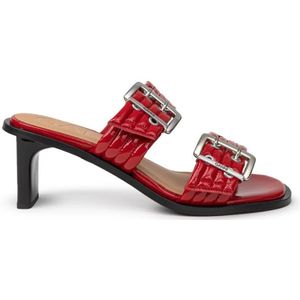 Ganni, Dames, Schoenen, Rood, Maat: 37 EU Leer,