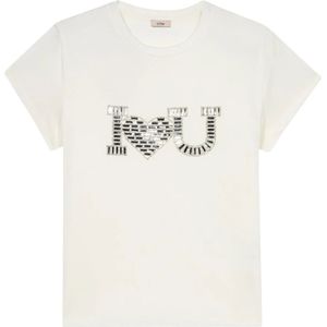 Oltre, Dames, Tops, Wit, Maat: S Jersey,