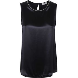 Peserico, Dames, Tops, Zwart, Maat: XS Viscose,