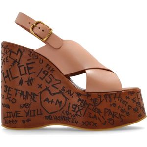 Chloé, Dames, Schoenen, Roze, Maat: 38 EU Leer,