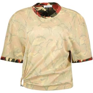Rabanne, Dames, Tops, Beige, Maat: S Katoen,
