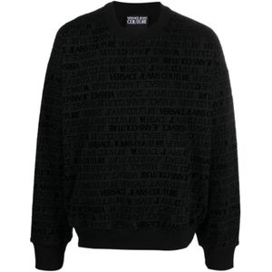 Versace Jeans Couture, Heren, Sweatshirts & Hoodies, Zwart, Maat: S