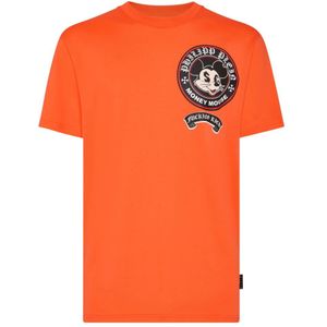 Philipp Plein, Heren, Tops, Oranje, Maat: XL Katoen,