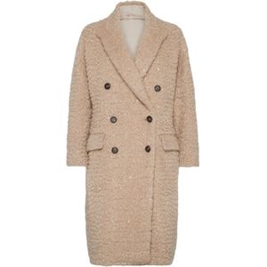 Brunello Cucinelli, Dames, Mantels, Bruin, Maat: S