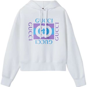 Gucci, Dames, Sweatshirts & Hoodies, Wit, Maat: S Katoen,