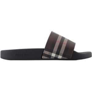 Burberry - Sliders - Bruin - Mahogany Check - Synthetisch
