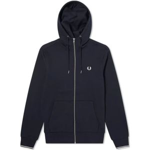 Fred Perry, Heren, Sweatshirts & Hoodies, Blauw, Maat: 2XL Katoen,
