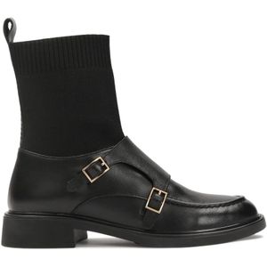 Kazar - Zwarte Laarzen met Sokbovenkant - Dames - Leer