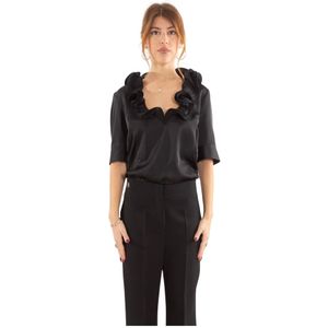Babylon, Dames, Blouses & Shirts, Zwart, Maat: S Satijn,